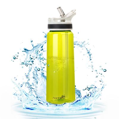 AceCamp 28Oz Straw Water Bottle Adult, Tritan Plastic BPA Free Large-Capacity Sports Fitness Bottle with handle Leak-Proof Durable Green