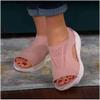 Summer Washable Slingback Orthopedic Slide Sport Sandals, Comfy Knit Thick Bottom Fish Mouth Casual Sandals Mesh Soft Sole Casual Women's Shoes (Blue, 8) view 4