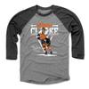 500 LEVEL Bobby Clarke Tee Shirt (Baseball Tee, XXX-Large, Black/Heather Gray) - Bobby Clarke Triangle Name WHT view 1