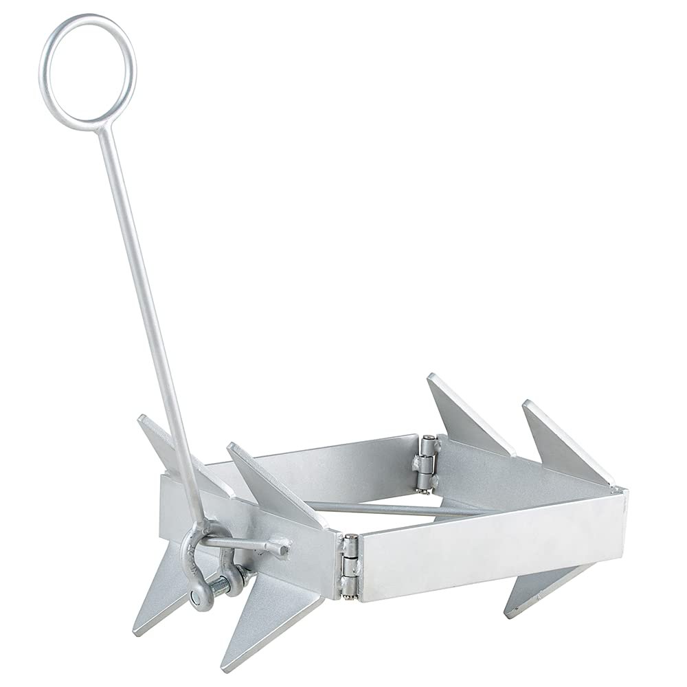 DorBuphan Boat Anchor 13 LBS, Hot-Dipped Galvanized Folding Box Anchor, Boat Slide Cube Anchor Suitable for Boats up to 24'