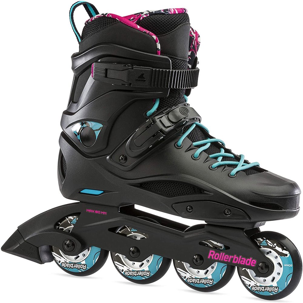 Rollerblade RB Cruiser Women's Adult Fitness Inline Skate, Black/Aqua, Urban Performance Inline Skates