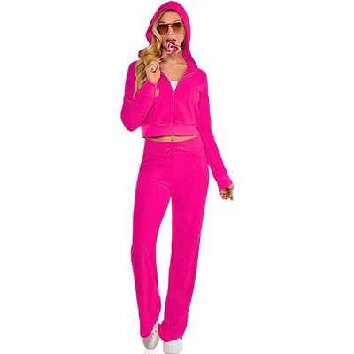 amscan Couture Cutie Velour Track Suit | Hot Pink - 1 Set, Small