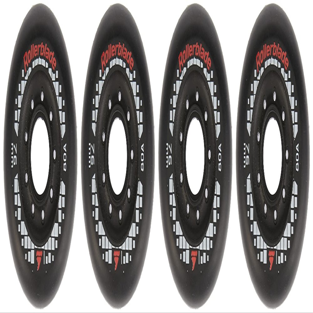 Rollerblade Apex 76mm 80A Wheels, 4 Pack
