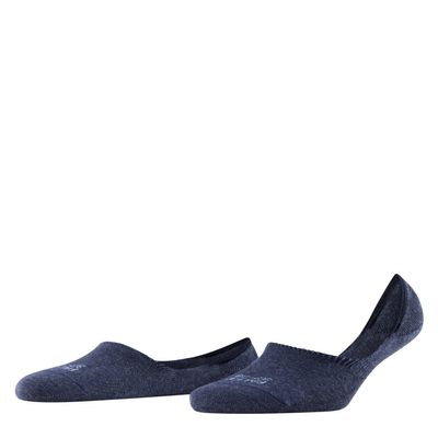 FALKE Women's Step High Cut No Show Socks, Light and Cool, Sustainable Cotton, Non Slip Heel Grip, Skin Friendly, Blue (Navy Melange 6127), 5-6, 1 Pair