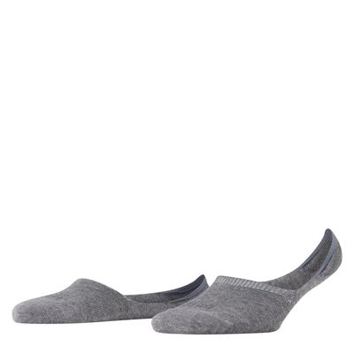 FALKE Women's Step High Cut No Show Socks, Light and Cool, Sustainable Cotton, Non Slip Heel Grip, Skin Friendly, Grey (Light Grey Melange 3390), 9.5-10.5, 1 Pair