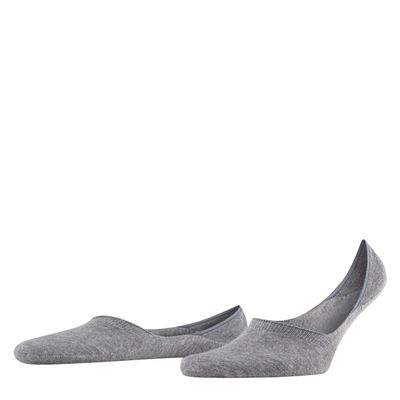 FALKE Men's Step Medium Cut No Show Socks, Light and Cool, Sustainable Cotton, Non Slip Heel Grip, Skin Friendly, Grey (Light Grey Melange 3390), 8-9, 1 Pair
