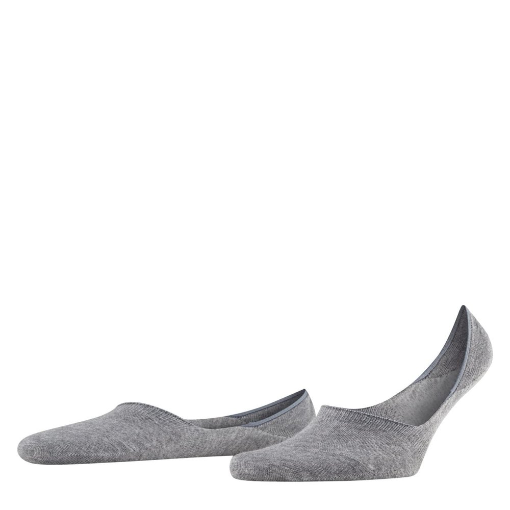 FALKE Men's Step Medium Cut No Show Socks, Light and Cool, Sustainable Cotton, Non Slip Heel Grip, Skin Friendly, Grey (Light Grey Melange 3390), 8-9, 1 Pair