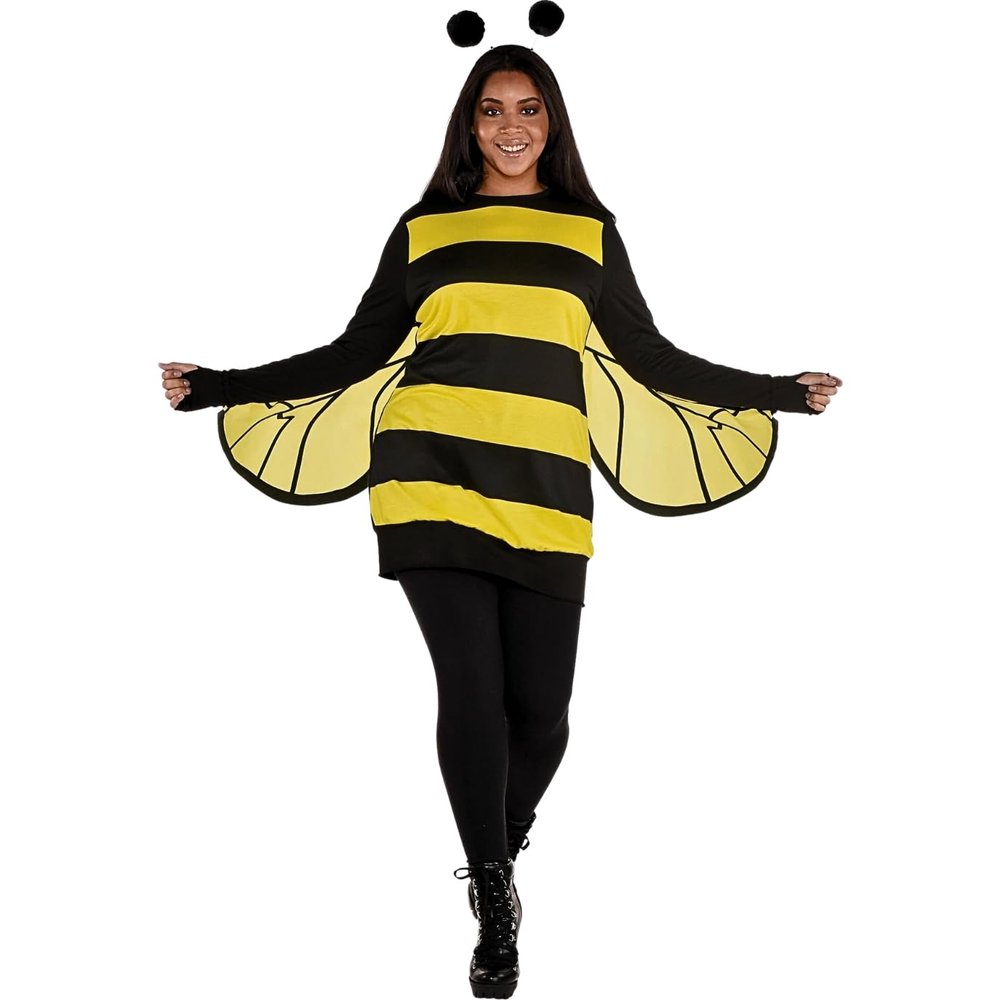 Adult Black & Yellow Queen Bee Costume Set - Standard Size (1 Set) - Fun Buzz-worthy Outfit Perfect for Parties & Temed-Events