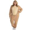 Adult Brown & Beige Sloth Zipster Jumpsuit (Plus XXL) - 1 Pc. - Comfy & Stylish, Perfect for Parties, Halloween & Chill Nights view 1