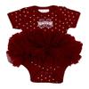 Two Feet Ahead Mississippi Bulldogs Newborn Baby Girl Bodysuit Creeper Hearts Tutu Skirt Dress(12 Months,Mississippi Bulldogs) view 1