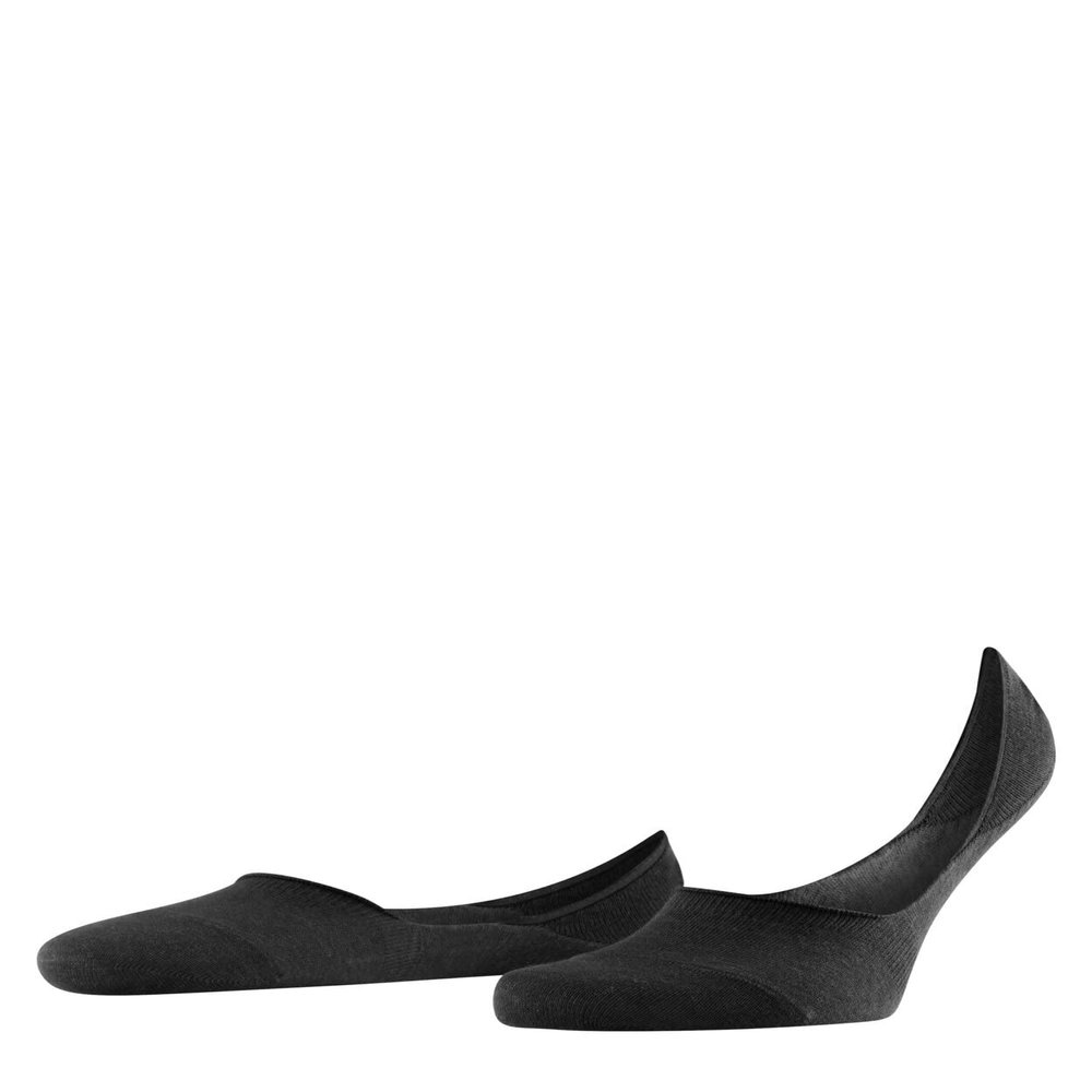 FALKE Men's Step Medium Cut No Show Socks, Light and Cool, Sustainable Cotton, Non Slip Heel Grip, Skin Friendly, Black (Black 3000), 8-9, 1 Pair
