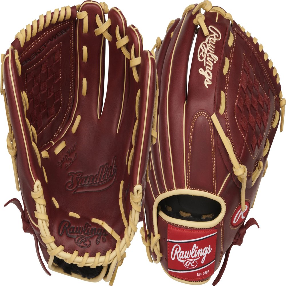 Rawlings | SANDLOT Baseball Glove | Left Hand Throw | 12" - Basket Web