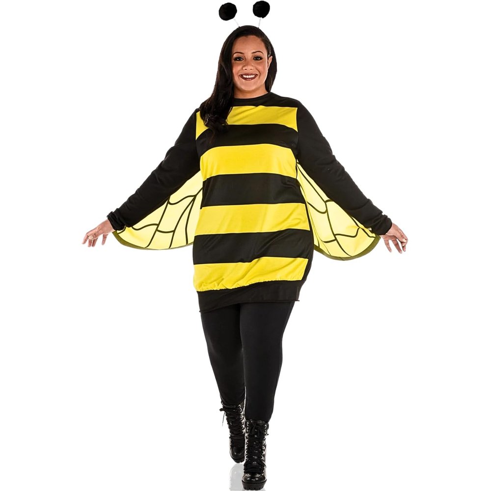 Black & Yellow Queen Bee Costume Set - Plus XXL (18-20) - Fun Buzz-worthy Outfit Perfect for Parties & Temed-Events