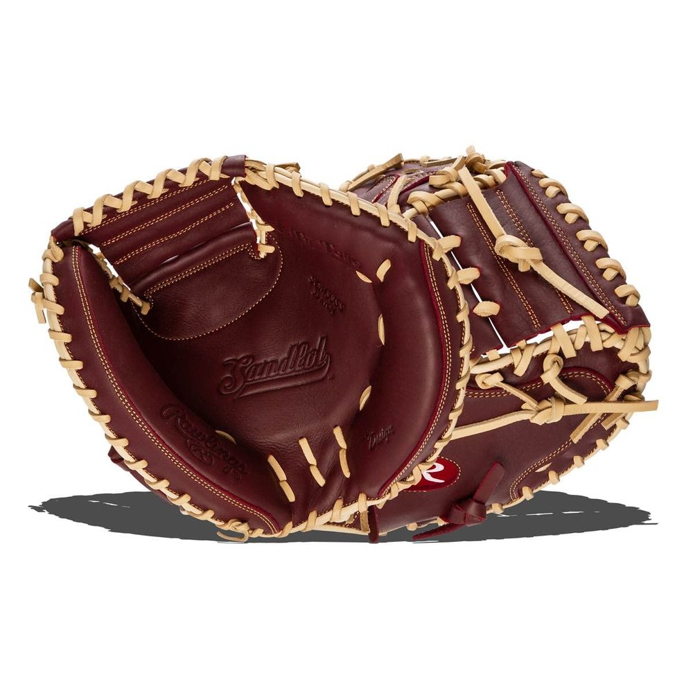 Rawlings | SANDLOT Baseball Catcher's Mitt | Right Hand Throw | 33" - 1-Piece Solid Web