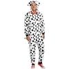 Dalmatian Zipster - Adult Small/Medium (1 Count) - Black & White Hooded One-Piece Jumpsuit - Ideal for Costume Parties & Sleepovers view 1