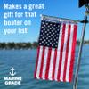 Boat Flag Pole Kit, 12" x 18" Small US American Flag Set, Marine Grade, Dock or Rail Mount Holder, Pontoon Accessories, USA Burgee Flags view 2