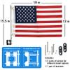 Boat Flag Pole Kit, 12" x 18" Small US American Flag Set, Marine Grade, Dock or Rail Mount Holder, Pontoon Accessories, USA Burgee Flags view 3