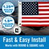 Boat Flag Pole Kit, 12" x 18" Small US American Flag Set, Marine Grade, Dock or Rail Mount Holder, Pontoon Accessories, USA Burgee Flags view 4