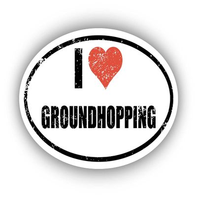 I Love Groundhopping I Heart Euro Oval Sticker Vinyl 3M Decal 3 in x 5 in