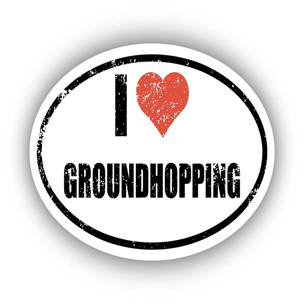 I Love Groundhopping I Heart Euro Oval Sticker Vinyl 3M Decal 3 in x 5 in