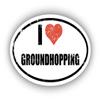 I Love Groundhopping I Heart Euro Oval Sticker Vinyl 3M Decal 3 in x 5 in view 1