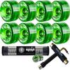 Skate Out Loud Bundle: Green Atom Pulse Wheels + Bearings ABEC7 + Tool view 1