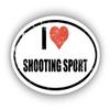 I Love Shooting Sport I Heart Euro Oval Sticker Vinyl 3M Decal 3 in x 5 in view 1