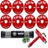 Bundle: Glitter Red Atom Pulse Wheels + Bearings ABEC7 + Tool view 1