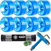 Skate Out Loud Bundle: Blue Atom Pulse Wheels + Bearings ABEC7 + Tool view 1