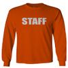 VICES AND VIRTUESS 0392. Staff Graphic Event Work Uniform Concert Crew Men's Long Sleeve t Shirt (Orange 2X Large) view 1