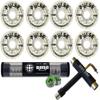 Skate Out Loud Bundle: Glitter Clear Atom Pulse Wheels + Bearings ABEC7 + Tool view 1