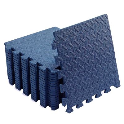 XQKXHZ Foam Mats, EVA Interlocking Protective Floor Mats, Non-Slip Puzzle Tiles Exercise Mat for Gym Equipment, Workout, Garage or Workshop, Navy, 30 x 30 x 1cm,32pcs