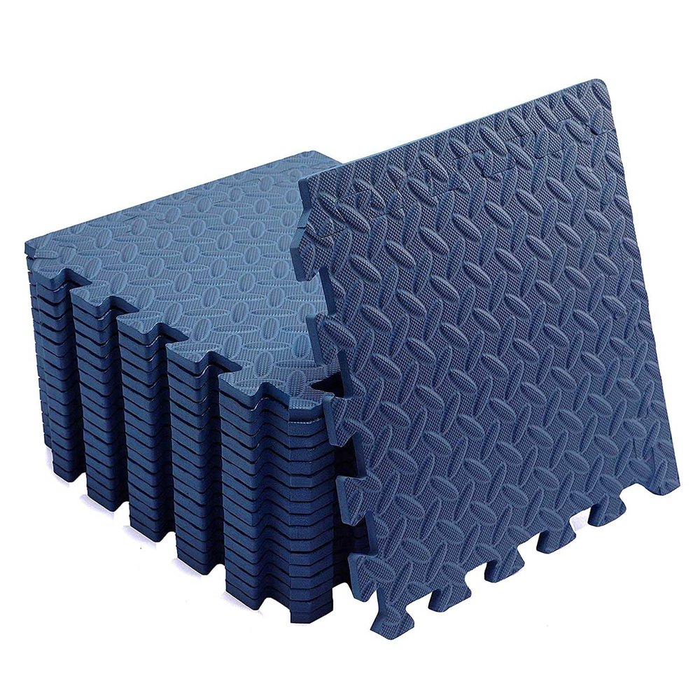 XQKXHZ Foam Mats, EVA Interlocking Protective Floor Mats, Non-Slip Puzzle Tiles Exercise Mat for Gym Equipment, Workout, Garage or Workshop, Navy, 30 x 30 x 1cm,32pcs