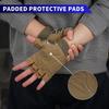 FIORETTO Fingerless Gloves for Airsoft Shooting Half Finger Hunting Hiking Cycling Driving Motorcycle Climbing Work Gloves Yellow Camo X-Large view 4