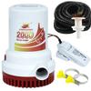 JENENSERIES Submersible Boat 2000GPH Bilge Water Pump 12v DC water pump with float switch suitable for ferry, yacht, marine and garden drainage system (2000GPH) view 1