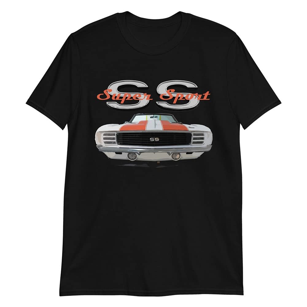 1969 Chevy Camaro SS Super Sport Classic American Muscle Car Short-Sleeve Mens T-Shirt Black