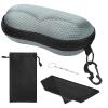 MoKo EVA Semi Hard Shell Sunglasses Case, Unisex Protective Eyeglass Case Glasses Case Holder with Metal Hanging Hook Mini Screwdriver for Men Women, Gray view 1