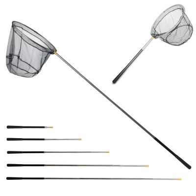 Fishing Landing Net with Aluminum Telescoping Pole 75" Long Handle,Rubber Coated Nylon Mesh,for Steelhead,Salmon,Fly,Kayak,Catfish,Bass,Trout,Shrimp,Crab,for Easy Catch & Release,Extend to 75 Inch