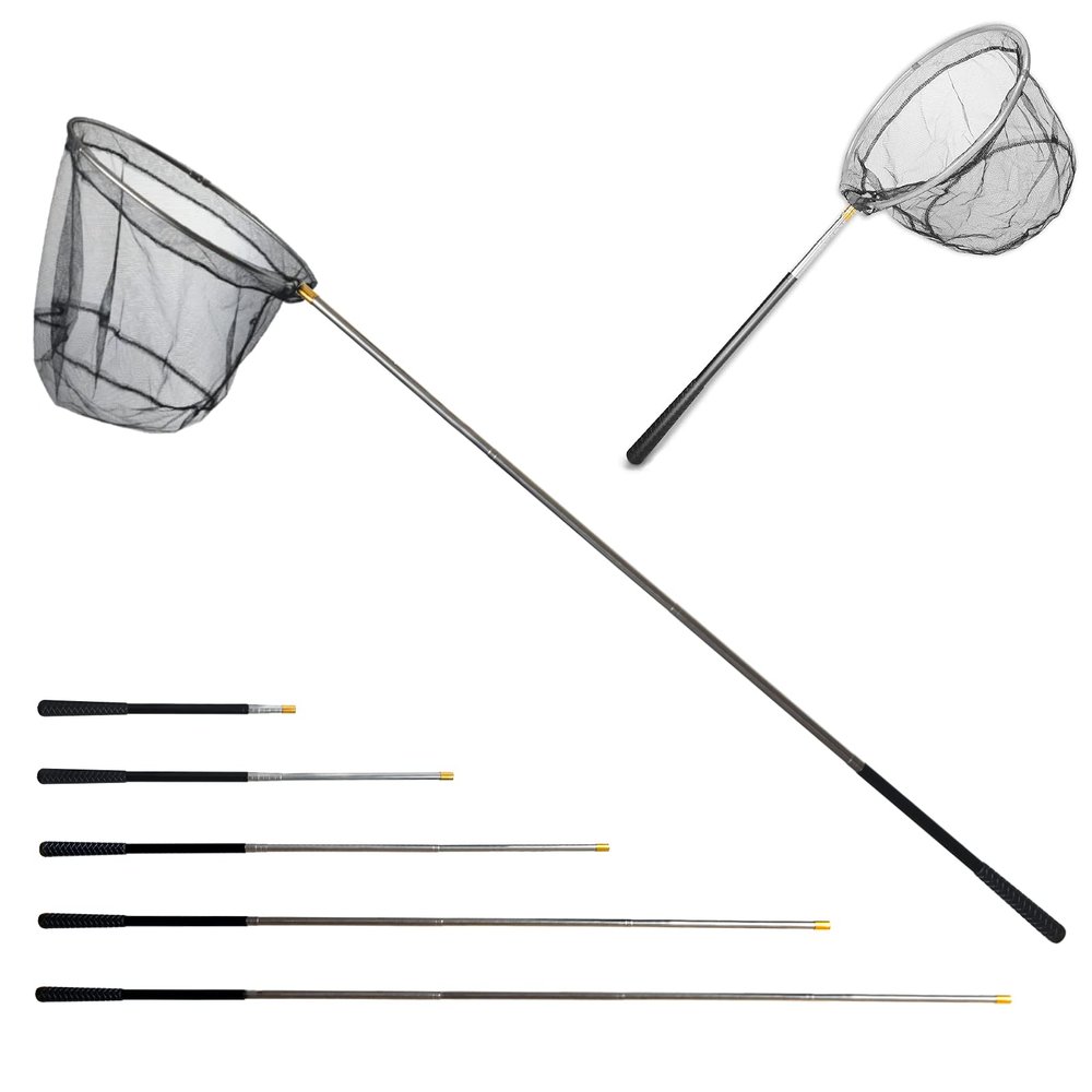 Fishing Landing Net with Aluminum Telescoping Pole 75" Long Handle,Rubber Coated Nylon Mesh,for Steelhead,Salmon,Fly,Kayak,Catfish,Bass,Trout,Shrimp,Crab,for Easy Catch & Release,Extend to 75 Inch