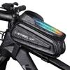 PROBEROS Cycling Bike Frame Bag Waterproof Bicycle Bag with TPU Touch Screen Large Capacity EVA Pressure-Resistant Handlebar Bag with Headphone Hole, Suitable for Phone Under 7.0 Inch view 1