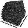 1/2in Thick 48 Sq Ft Rubber Top High Density EVA Foam Exercise Gym Mats Non-Slip 12 Pcs - Interlocking Puzzle Floor Tiles for Home Gym Heavy Workout Equipment Flooring - 24 x 24in Tile, Black & White view 1