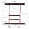 MoyanSuper Pool Stick Holder Cue Stick Holder Wall Mount Billiard Cue Racks Holds Billiards Accessories for Billiard Room,Bar Room,Game RoomMahogany view 4