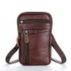 GOMYIE MenVintage Leather Crossbody Bags Casual Chest Bags Travel Hiking Shoulder Bag,Dark Brown view 1