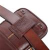 GOMYIE MenVintage Leather Crossbody Bags Casual Chest Bags Travel Hiking Shoulder Bag,Dark Brown view 2