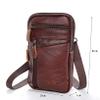 GOMYIE MenVintage Leather Crossbody Bags Casual Chest Bags Travel Hiking Shoulder Bag,Dark Brown view 3