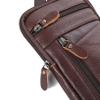 GOMYIE MenVintage Leather Crossbody Bags Casual Chest Bags Travel Hiking Shoulder Bag,Dark Brown view 4