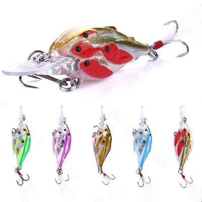 CrankBaits Fishing Lures CrankBait of Bass,Topwater Lures for Freshwater and Saltwater Shallow Water Deep Diving Swimbait,Topwater Bait for Trout Bass Fishing Lure,5pcs/Box