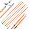 ZSHJGJR Archery Bowfishing Arrows Fiberglass Fishing Hunting Arrows with Broadheads Safety Slides for Compound Bow Recurve Bow Fishing Hunting 3/6/12pcs (Orange 2#, 12 Pieces) view 1