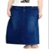 chouyatou Women's Casual Stretch Waist Washed Denim A-line Maxi Skirt (X-Large, Deep Blue) view 1