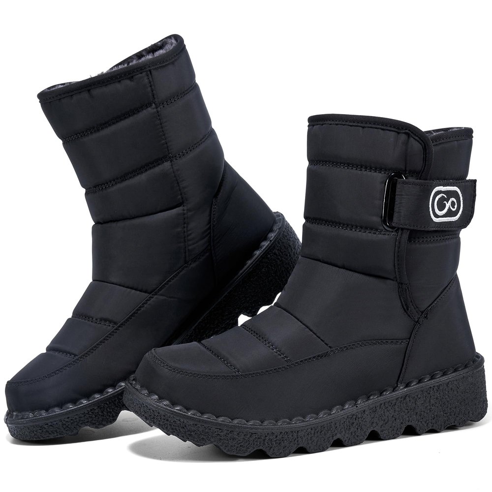 Ablanczoom Womens Winter Snow Boots With Warm Fur Lining Comfortable Booties Non Slip Waterproof Outdoor Shoes